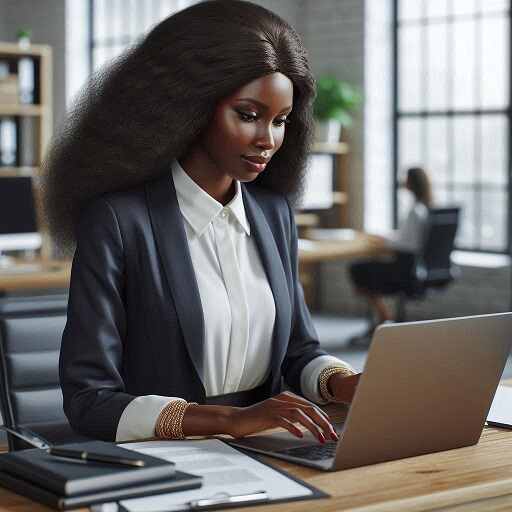 A lady browsing internet